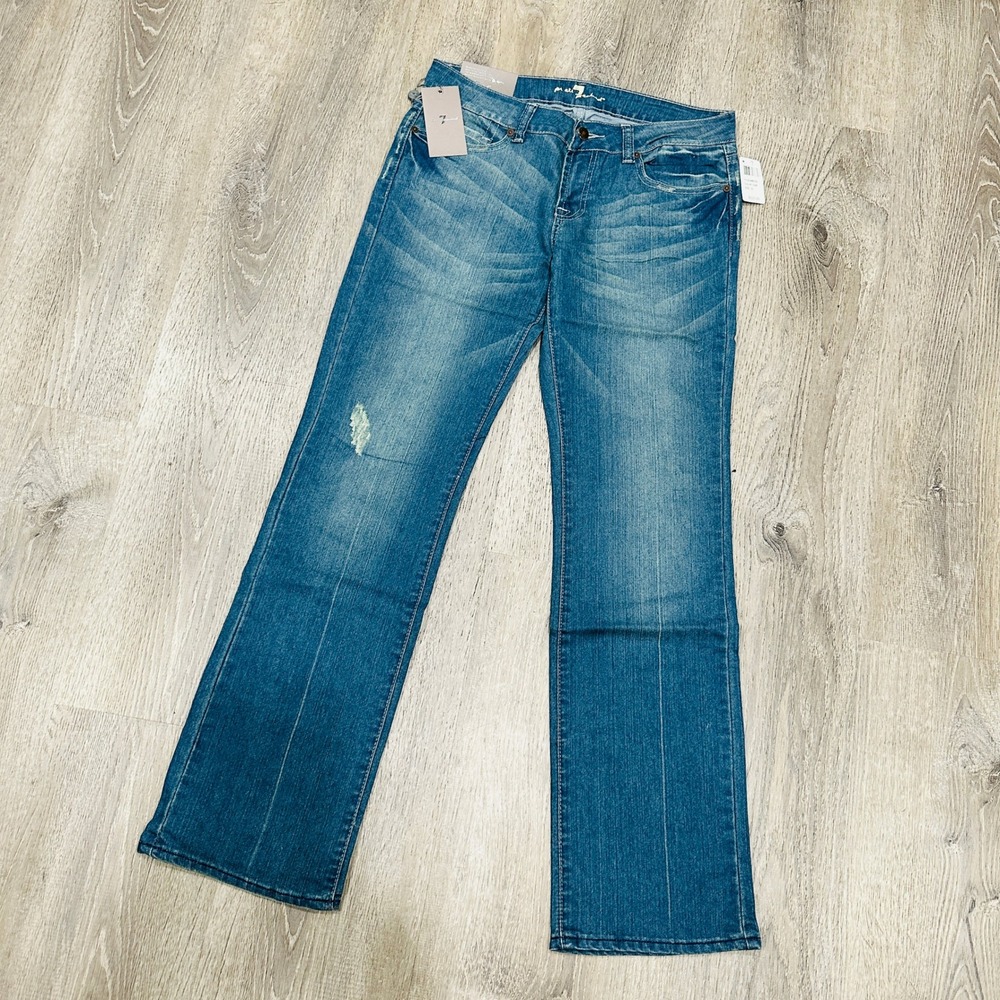 7 For All Mankind Womens 28 Standard Medium Wash Blue Classic Straight Leg Jeans